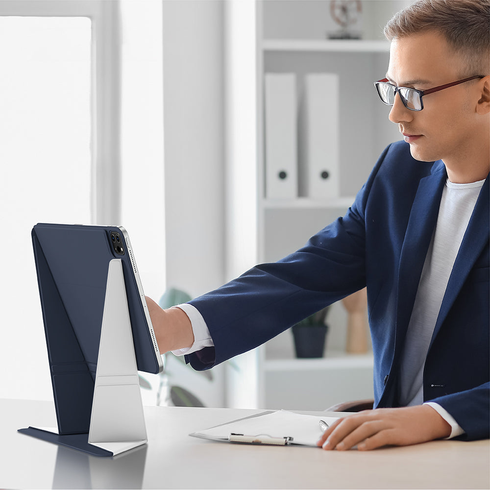 Apple iPad Air 11 2025 M3 Amazingthing Matte Pro Mag Folio Katlanabilir Magnetik Standlı Kılıf Siyah