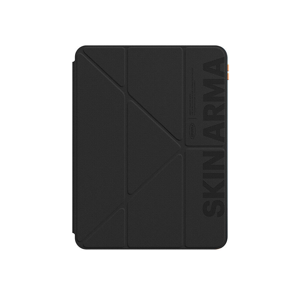 Apple iPad Air 11 2025 M3 Kılıf SkinArma Kabartma Baskı Tasarımlı 360 Tam Koruma Arkası Şeffaf Standlı Gamma Kılıf Mavi Açık