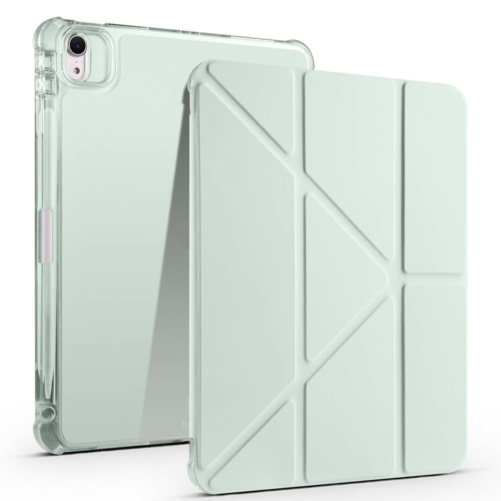 Apple iPad Air 11 2025 M3 Kılıf Zore Tri Folding Kalem Bölmeli Standlı Kılıf Açık Yeşil