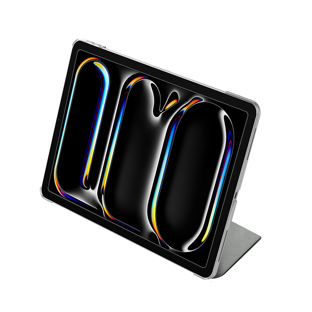 Apple iPad Air 11 2025 M3 Raptic Clear Folio Airbagli Şeffaf Kapaklı Katlanabilir Standlı Kılıf Siyah