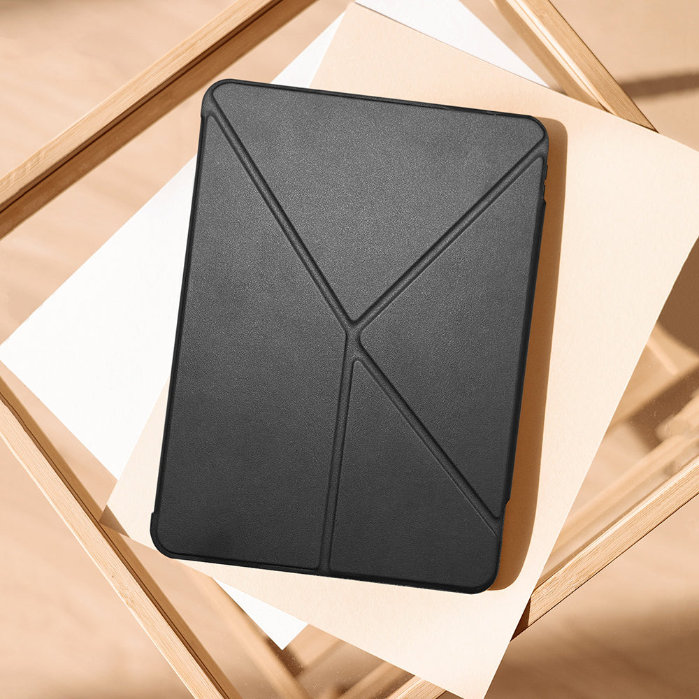 Apple iPad Air 11 2025 M3 Raptic Clear Folio Airbagli Şeffaf Kapaklı Katlanabilir Standlı Kılıf Siyah