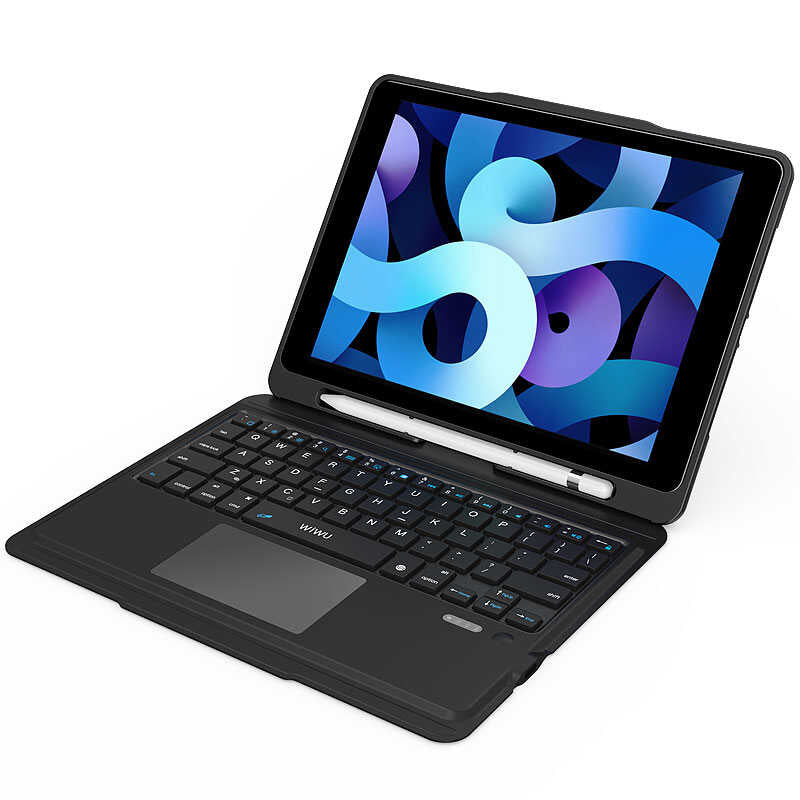 Apple iPad Air 11 2025 M3 Wiwu Keyboard Folio Kablosuz Klavyeli Kılıf Siyah