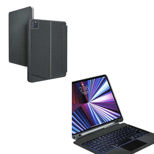 Apple iPad Air 11 2025 M3 Wiwu Mag Touch Klavyeli Standlı Kılıf Siyah