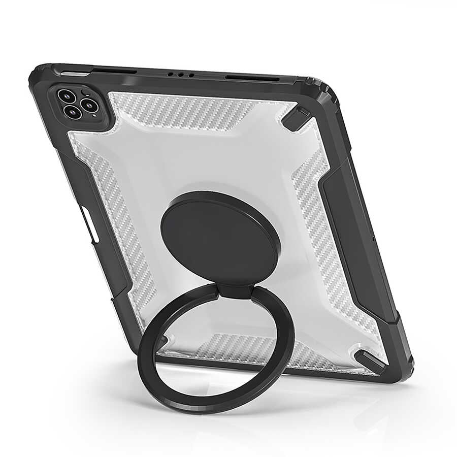 Apple iPad Air 11 2025 M3 Wiwu Mecha Dönebilen Standlı Tablet Kılıfı Mavi