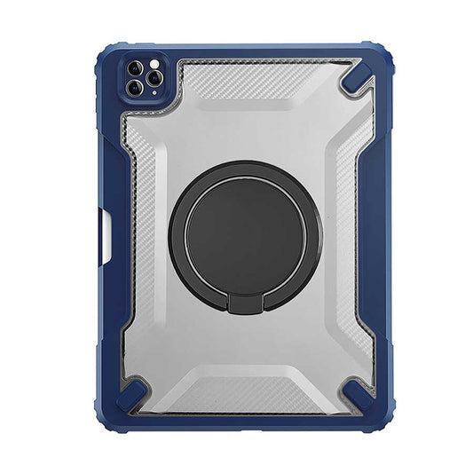 Apple iPad Air 11 2025 M3 Wiwu Mecha Dönebilen Standlı Tablet Kılıfı Mavi
