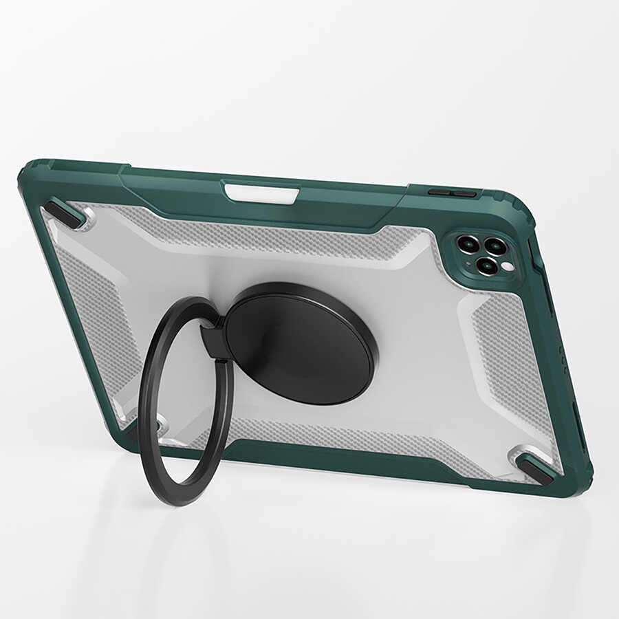 Apple iPad Air 11 2025 M3 Wiwu Mecha Dönebilen Standlı Tablet Kılıfı Mavi