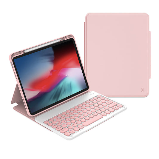 Apple iPad Air 11 2025 M3 Wiwu Protective Gizli Kalem Bölmeli Klavyeli Kılıf Pembe