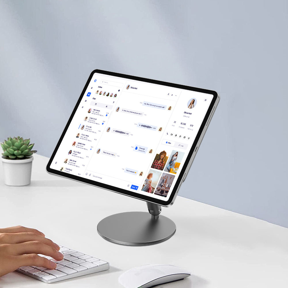 Apple iPad Air 12.9 2020 (4.Nesil) Wiwu ZM-310 360 Derece Dönebilen Magnetik Başlıklı Tablet Standı Gri