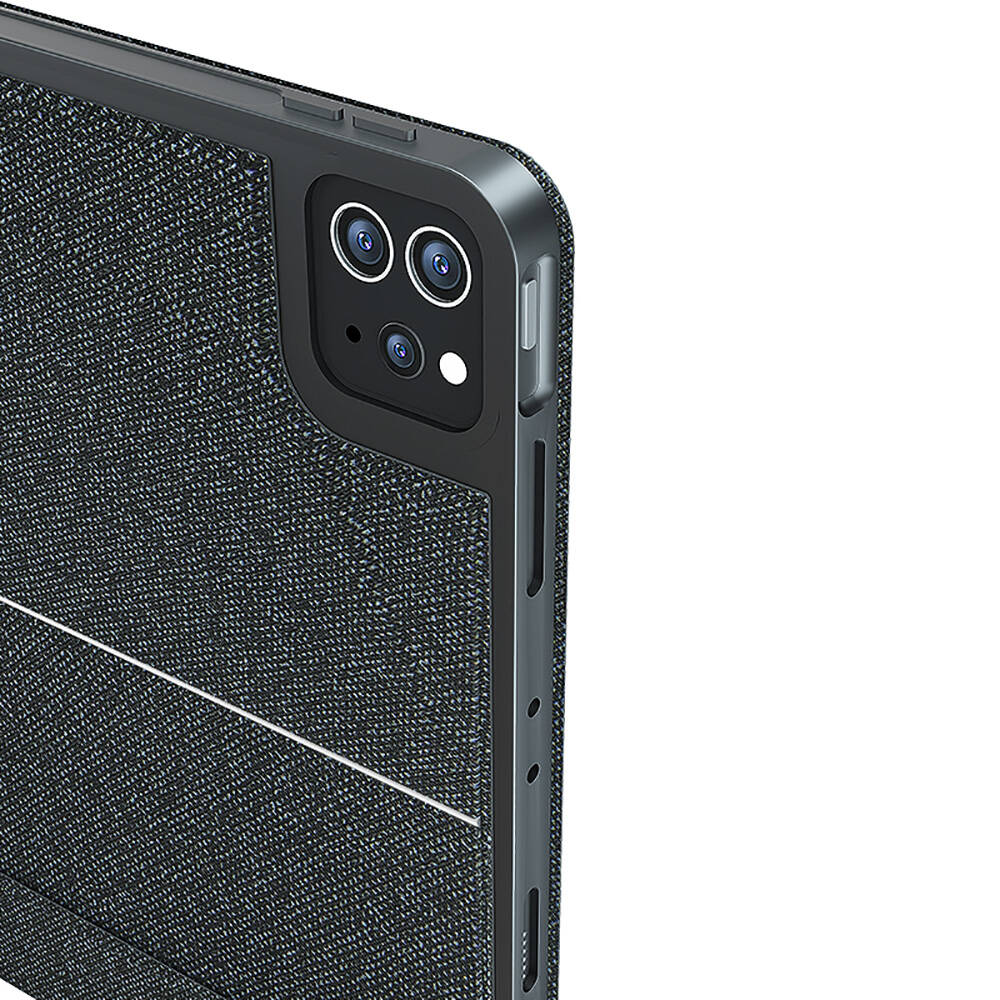 Apple iPad Air 13 2024 Wiwu Mag Touch Klavyeli Standlı Kılıf Siyah