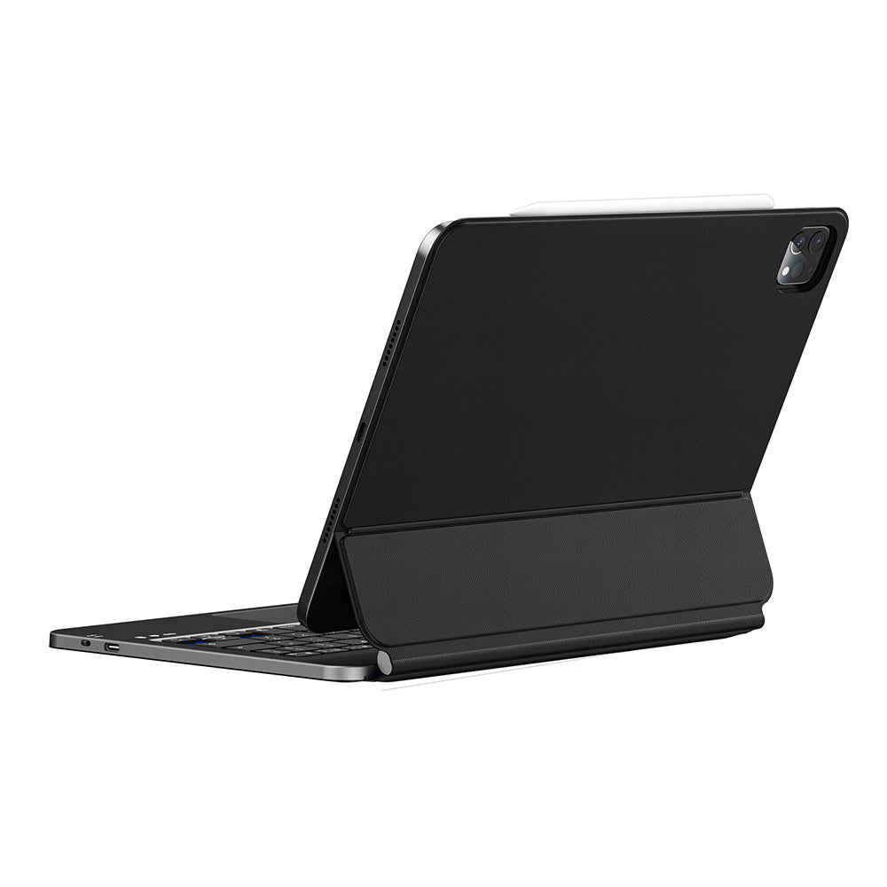 Apple iPad Air 13 2024 Wiwu MK-003 Gizli Kalem Bölmeli Klavyeli Standlı Kılıf Siyah