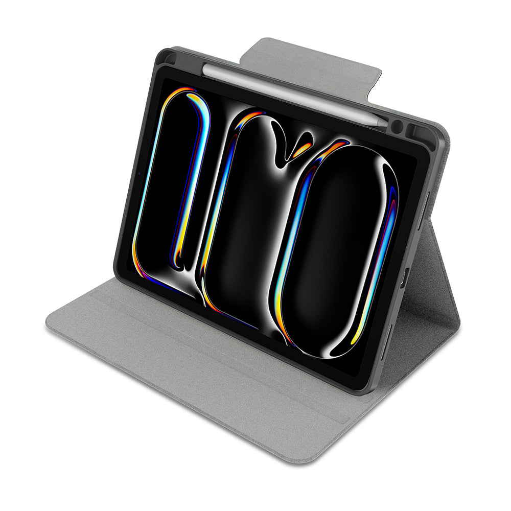 Apple iPad Air 13 2025 M3 Raptic Spin Detachable Folio PU Ayrılabilir Kalem Bölmeli Standlı Kılıf Siyah