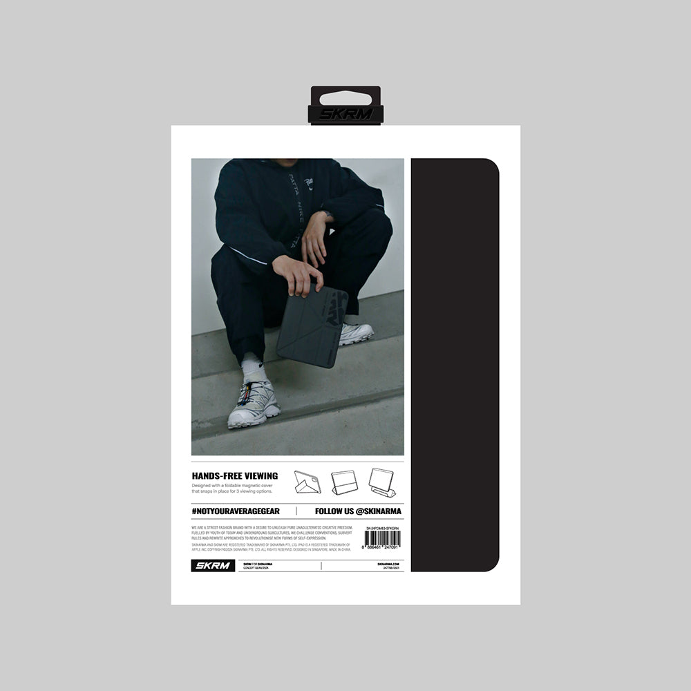 Apple iPad Mini 2024 (7.Nesil) Kılıf Skinarma Desenli Airbag Tasarımlı Standlı Spunk Kapak Koyu Yeşil