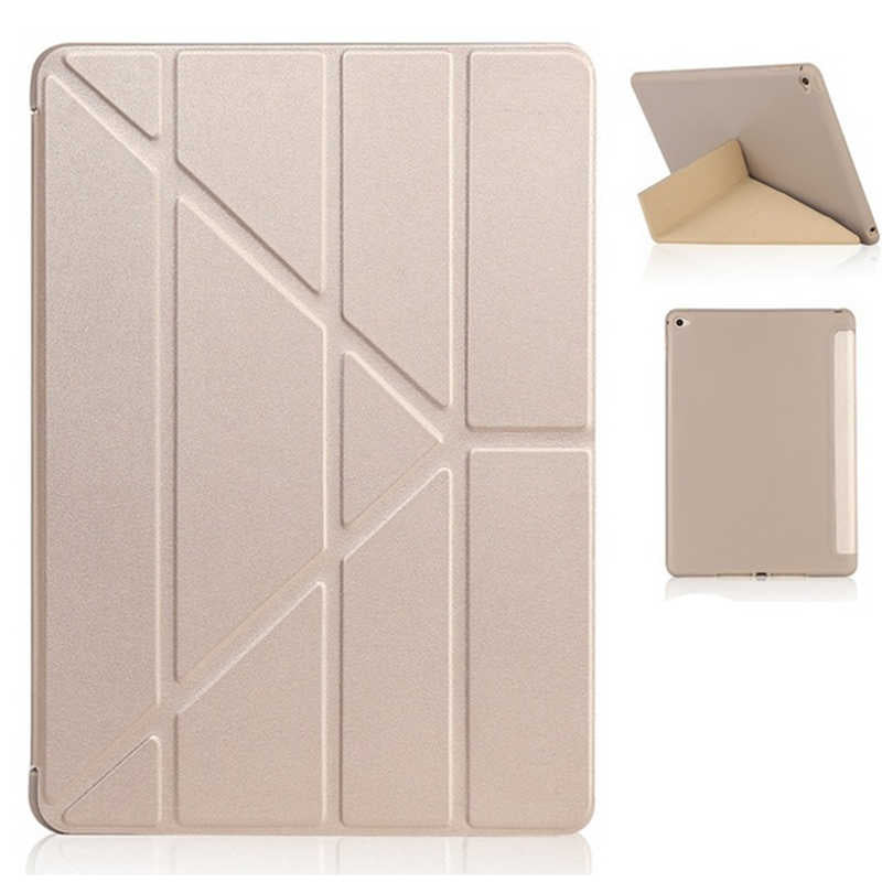 Apple iPad 10.2 (8.Nesil) Kılıf Zore Tri Folding Standlı Kılıf Gold