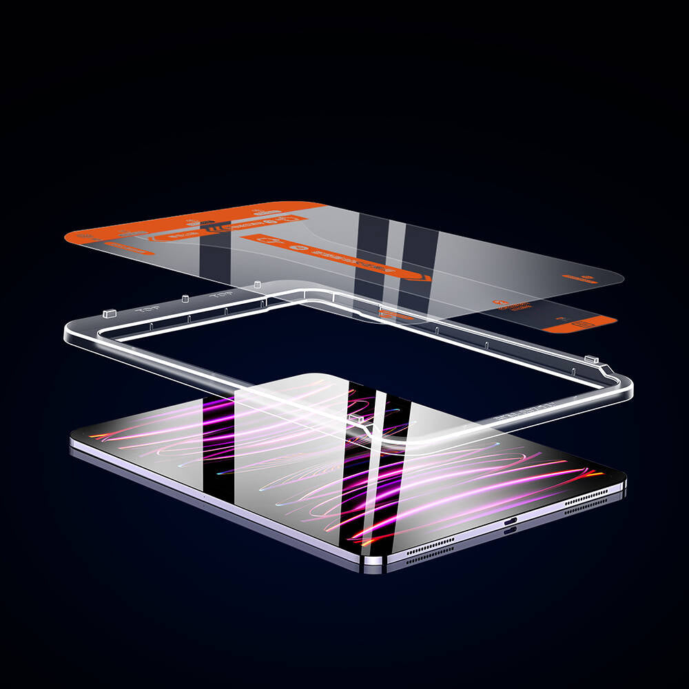 Apple iPad Pro 10.5 (7.Nesil) Wiwu Wi-GQ002 iVista 5 Katmanlı Temperli Cam Ekran Koruyucu + Kolay Uygulama Aparatı Renksiz