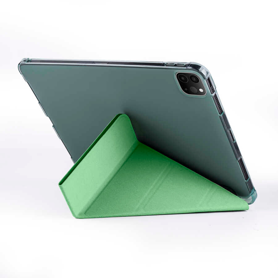 Apple iPad Pro 11 2020 (2.Nesil) Kılıf Zore Tri Folding Kalem Bölmeli Standlı Kılıf Rose Gold