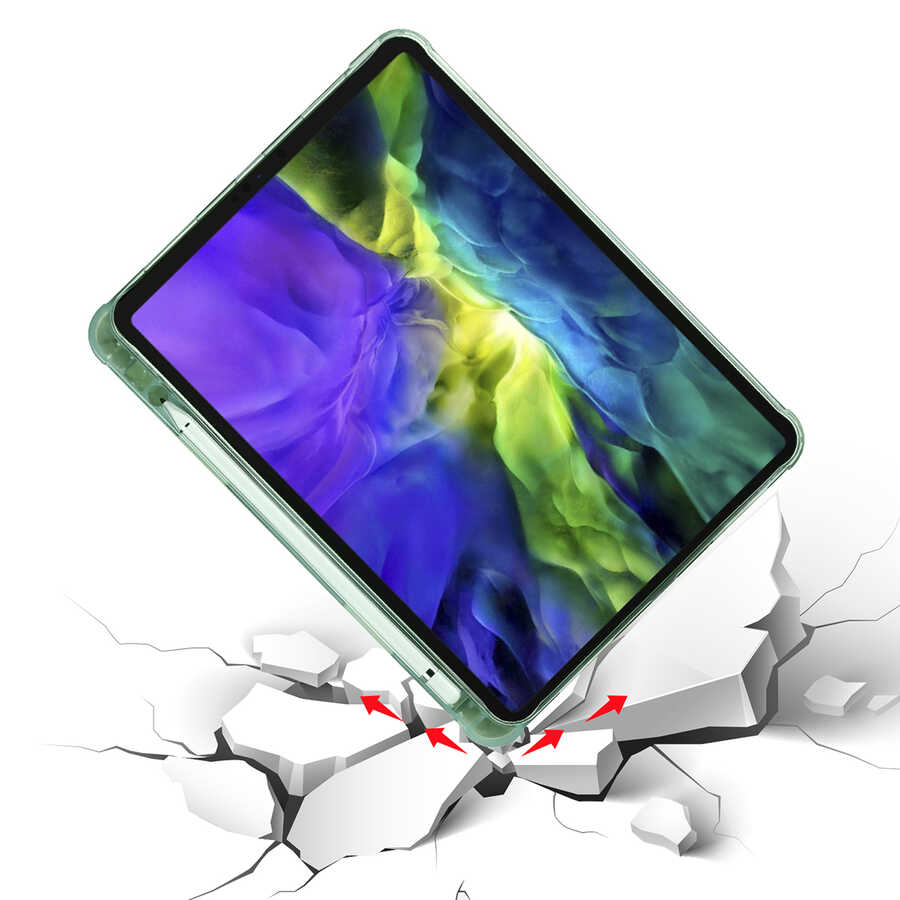 Apple iPad Pro 11 2020 (2.Nesil) Kılıf Zore Tri Folding Kalem Bölmeli Standlı Kılıf Siyah
