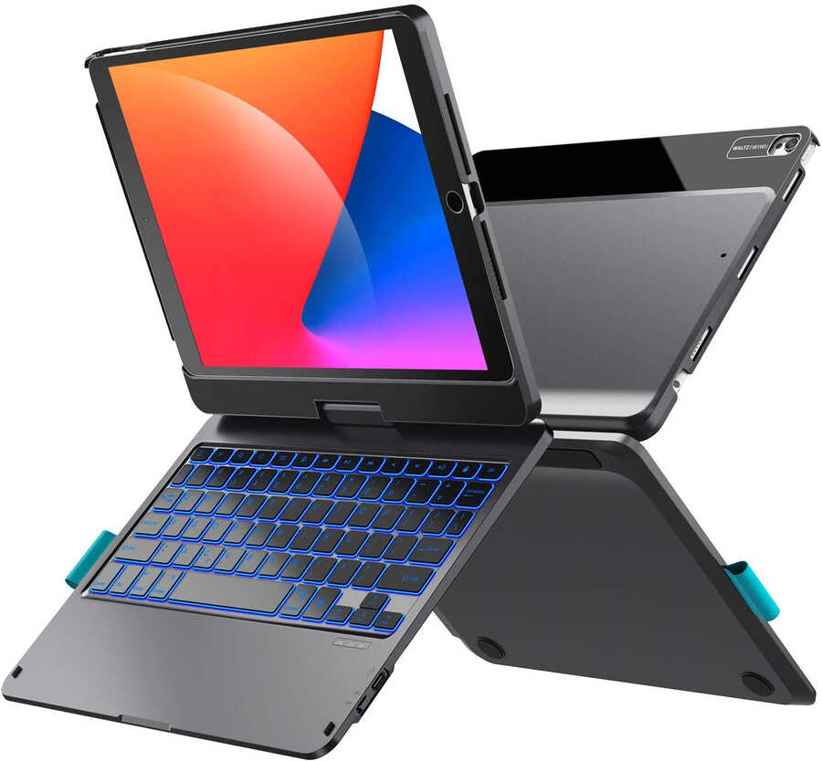 Apple iPad Pro 11 2020 (2.Nesil) Wiwu Waltz Rotating Keyboard Kablosuz Dönebilen Klavye Siyah