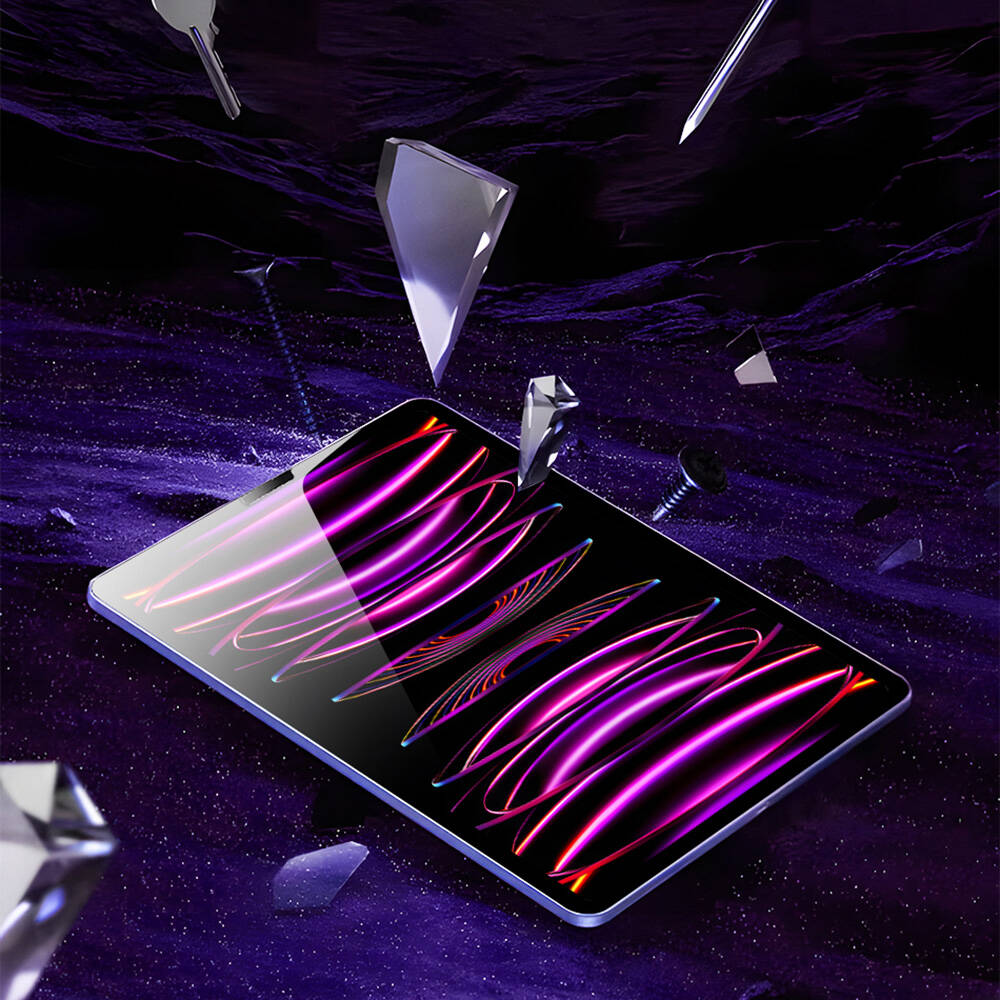 Apple iPad Pro 11 2020 (2.Nesil) Wiwu Wi-GQ002 iVista 5 Katmanlı Temperli Cam Ekran Koruyucu + Kolay Uygulama Aparatı Renksiz