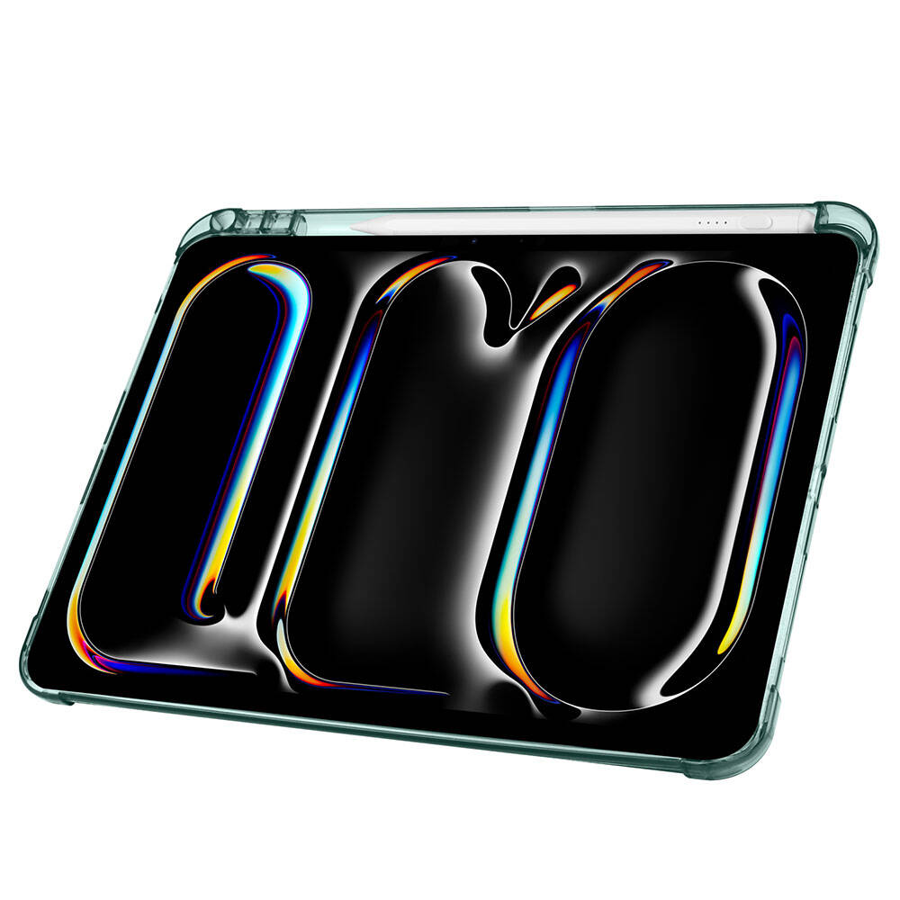 Apple iPad Pro 11 2024 Kılıf Zore Tri Folding Kalem Bölmeli Standlı Kılıf Siyah