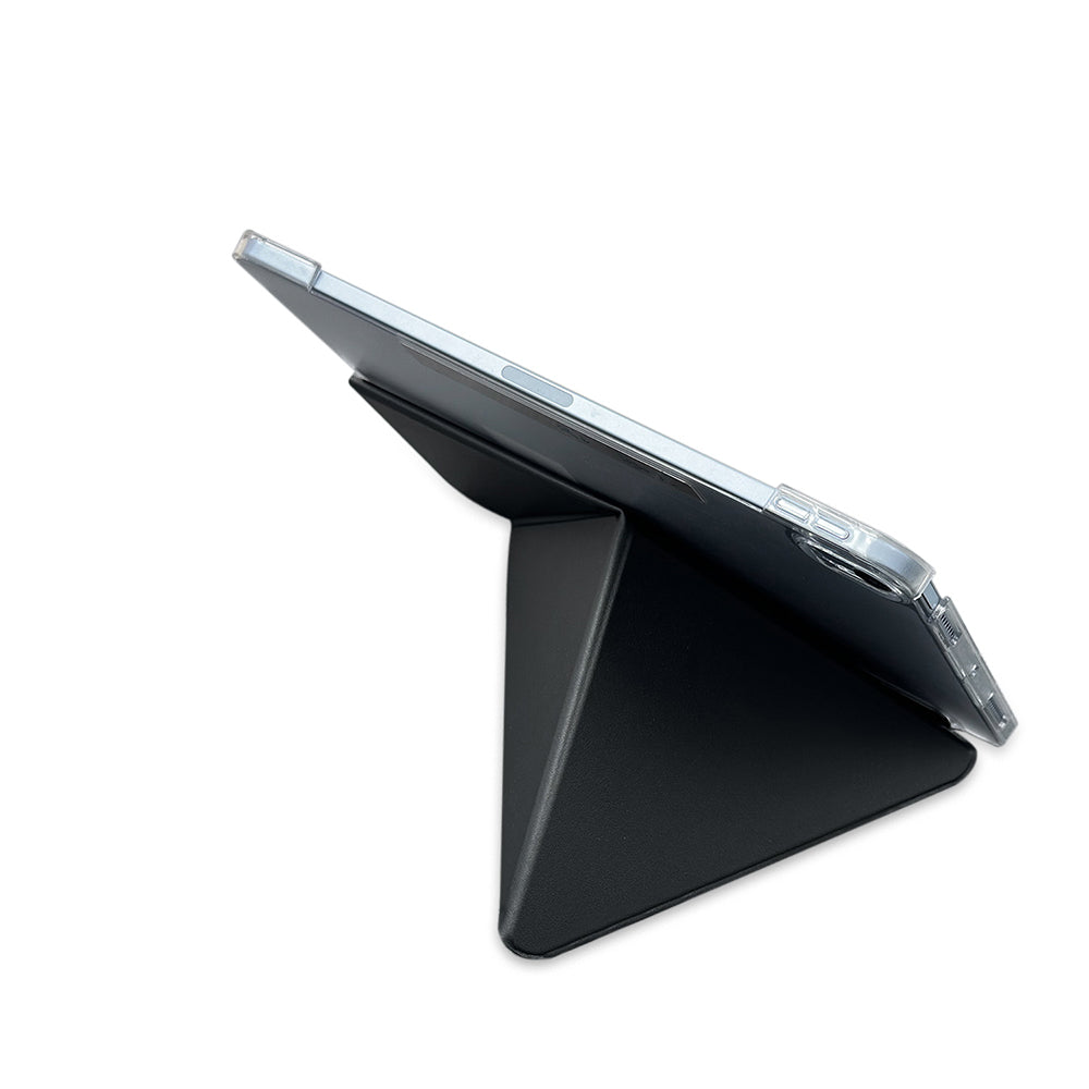 Apple iPad Pro 11 2024 Raptic Clear Folio Airbagli Şeffaf Kapaklı Katlanabilir Standlı Kılıf Siyah