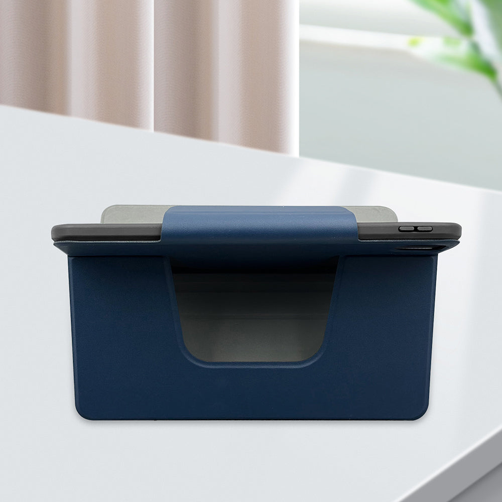 Apple iPad Pro 11 2024 Raptic Spin Detachable Folio PU Ayrılabilir Kalem Bölmeli Standlı Kılıf Lacivert