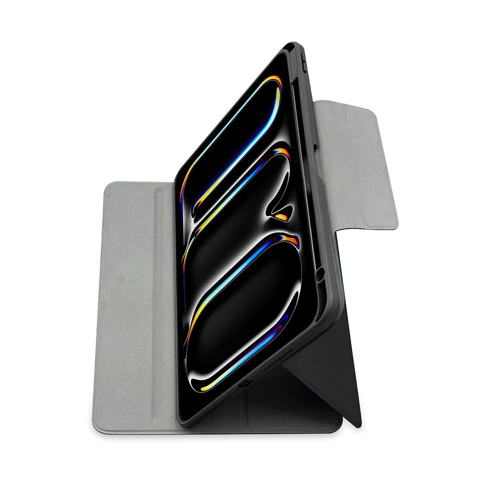 Apple iPad Pro 11 2025 M5 Raptic Spin Detachable Folio PU Ayrılabilir Kalem Bölmeli Standlı Kılıf Siyah