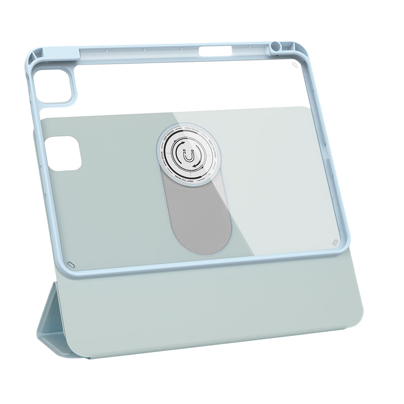 Apple iPad Pro 11 2025 M5 Wiwu 360° Dönebilen Standlı Magnetik Koruyucu Tablet Kılıfı Mavi Açık