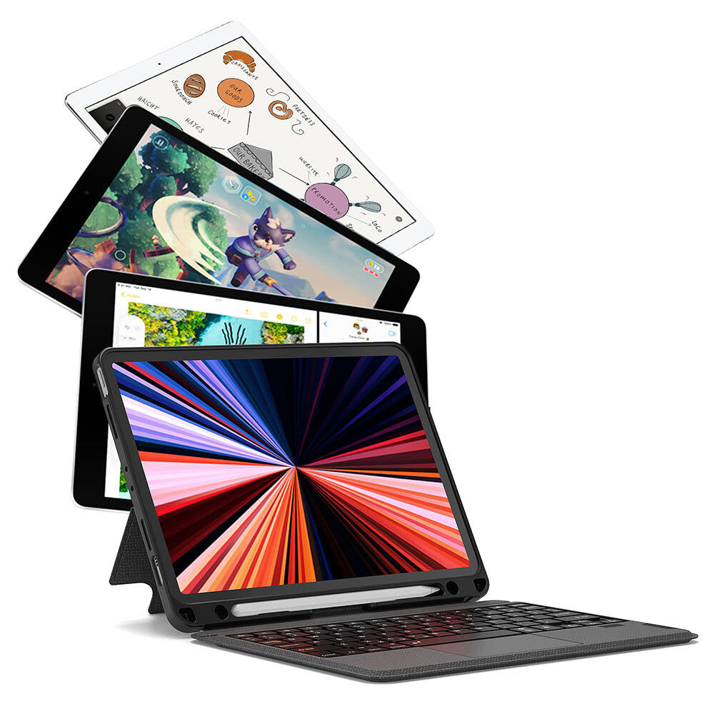 Apple iPad Pro 11 2025 M5 Wiwu Mag Touch Klavyeli Standlı Kılıf Siyah