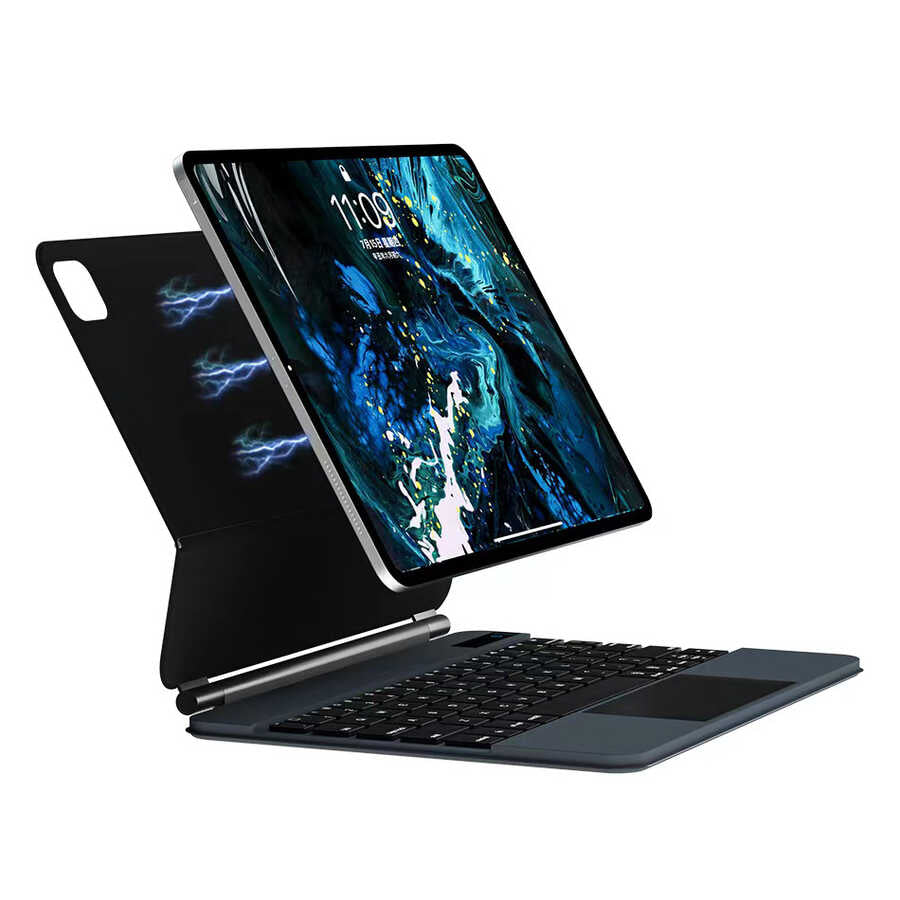 Apple iPad Pro 12.9 2021 (5.Nesil) Wiwu Magic Keyboard Siyah