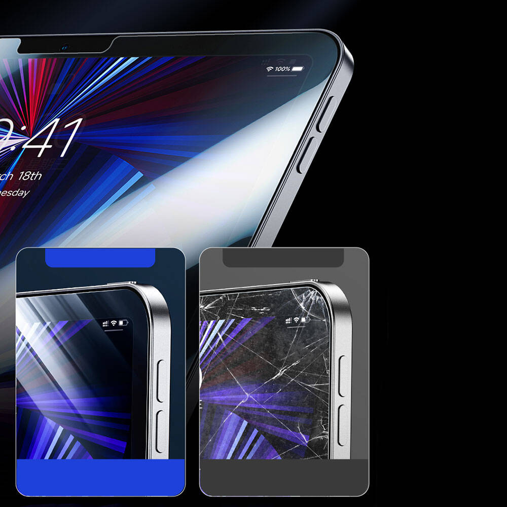 Apple iPad Pro 13 2024 Benks OKR Glass Warrior HD Parlak Ekran Koruyucu Şeffaf