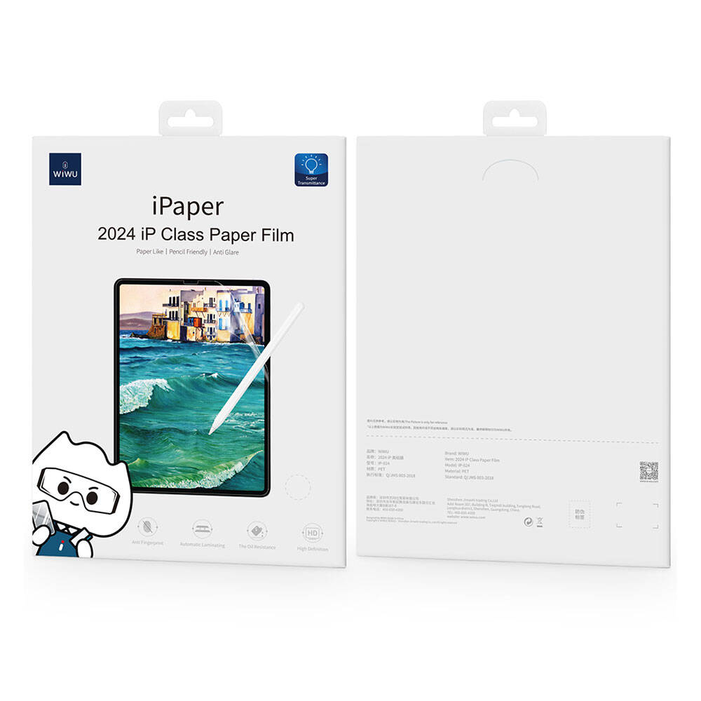 Apple iPad Pro 13 2024 Kağıt Hisli Wiwu iPaper Like Tablet Ekran Koruyucu Şeffaf