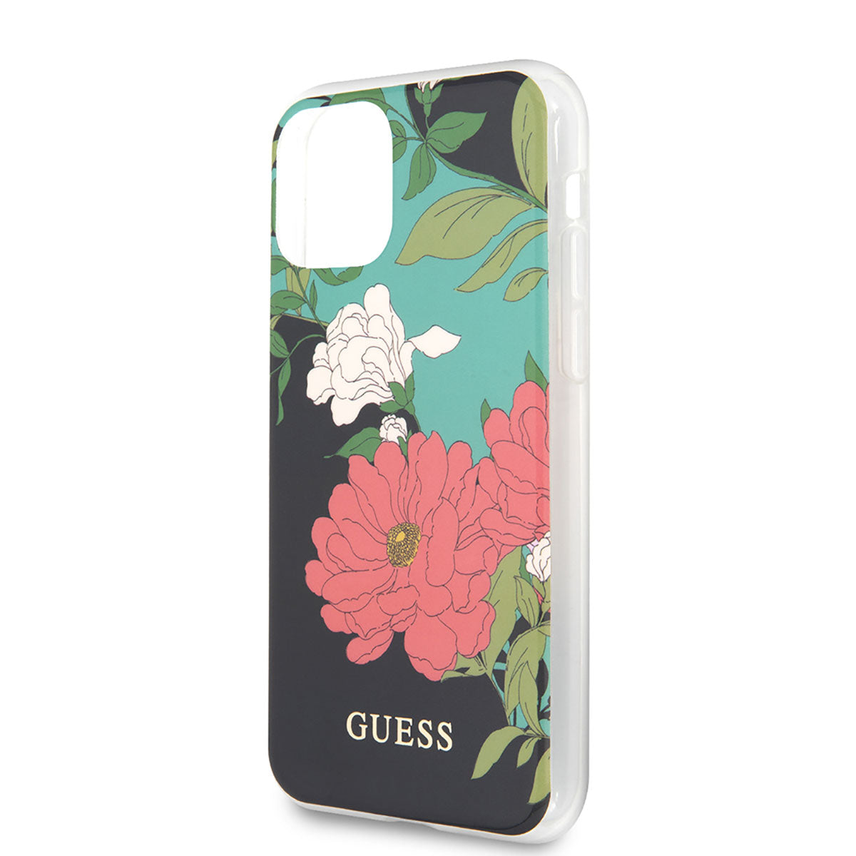 Apple iPhone 11 Kılıf GUESS Çiçek Desenli Tasarım Kapak Siyah