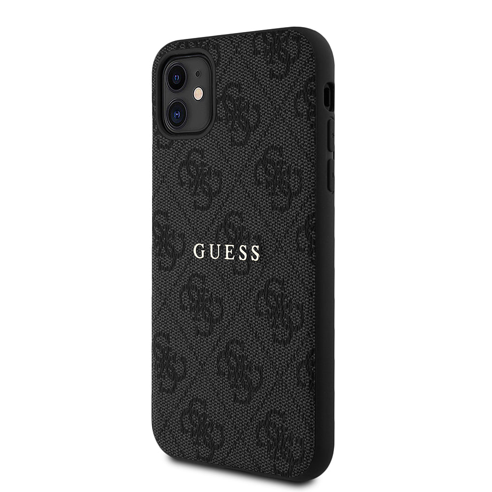 Apple iPhone 11 Kılıf Guess Orjinal Lisanslı 4G Desen Yazı Logolu Kapak Kahverengi