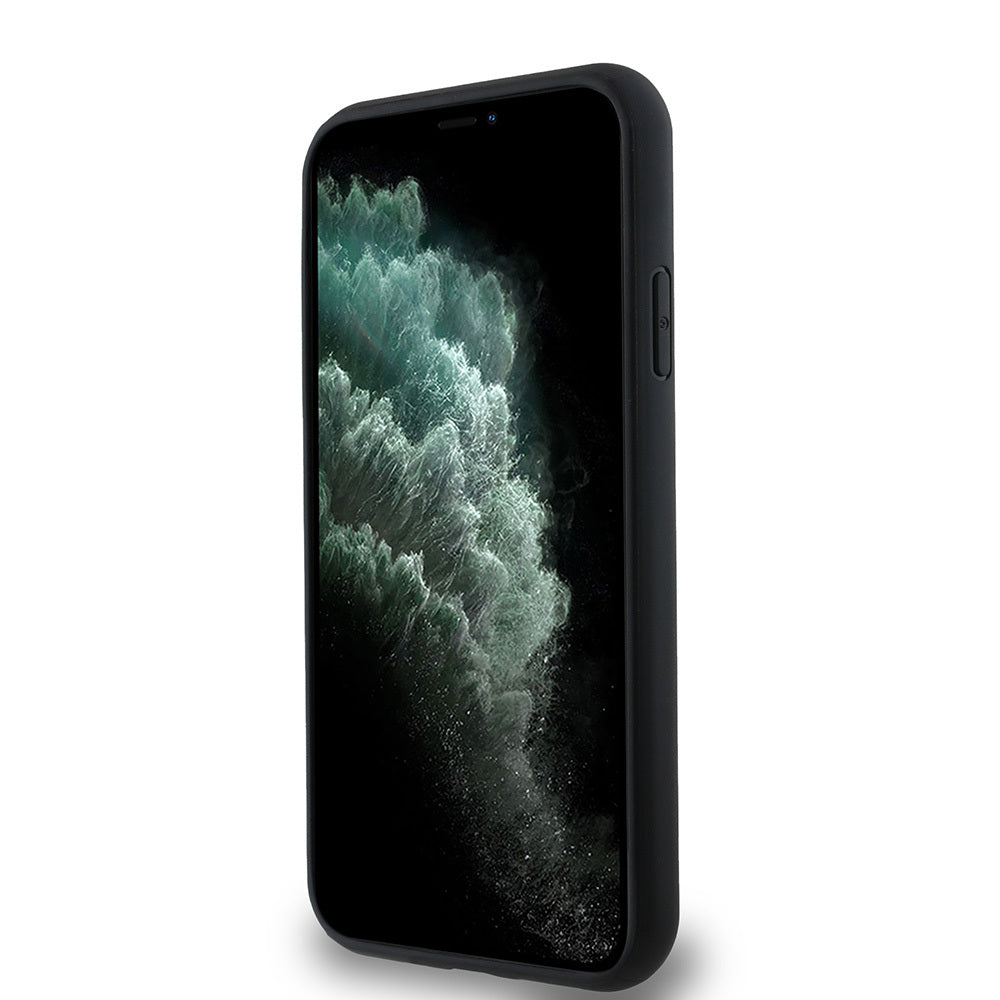 Apple iPhone 11 Kılıf Guess Orjinal Lisanslı Magsafe Şarj Özellikli Small 4G Classic Kapak Siyah