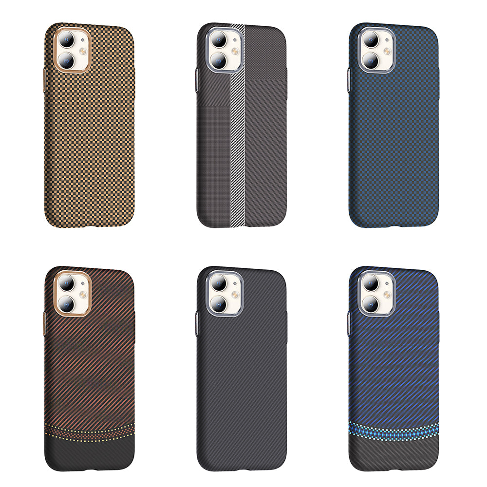 Apple iPhone 11 Kılıf M-safe Şarj Özellikli Karbon Fiber Görünümlü Zore Gros Kapak Gri-Siyah