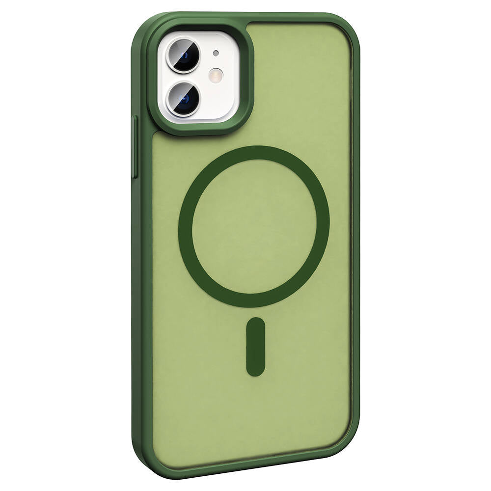 Apple iPhone 11 Kılıf M-safe Şarj Özellikli Mat Arka Yüzey Zore Sio Kapak Gri