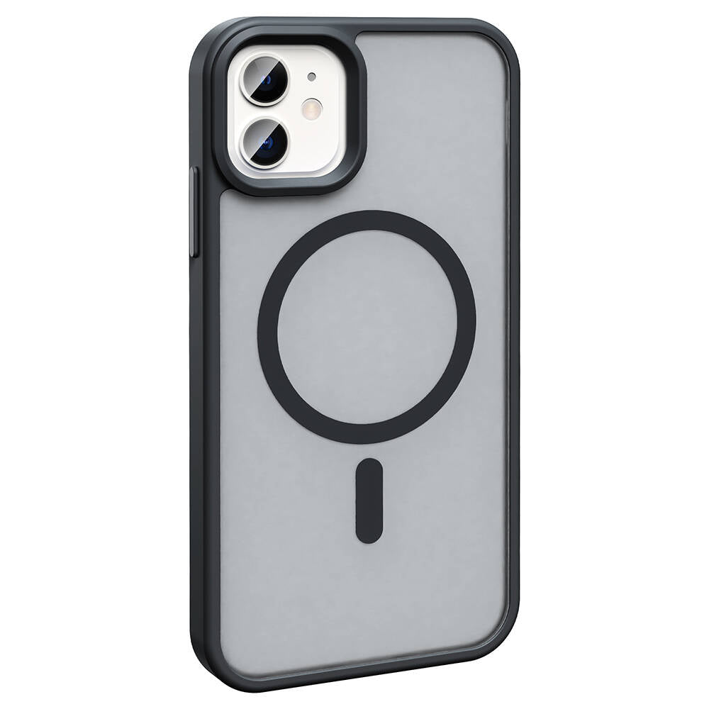 Apple iPhone 11 Kılıf M-safe Şarj Özellikli Mat Arka Yüzey Zore Sio Kapak Derin Mor