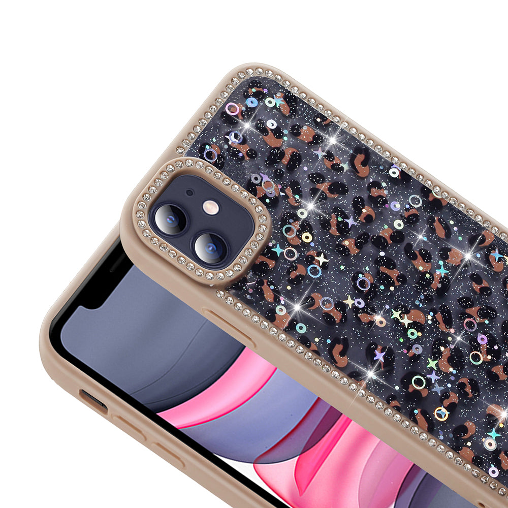 Apple iPhone 11 Kılıf Taşlı ve Simli Tasarım Zore Azra Kapak Siyah