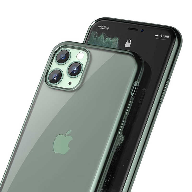 Apple iPhone 11 Pro Max Benks Magic Glitz Ultra-Thin Transparent Protective Soft Kapak Açık Yeşil