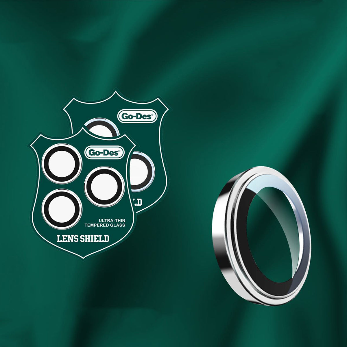 Apple iPhone 11 Pro Max Go Des CL-10 Kamera Lens Koruyucu Gümüş