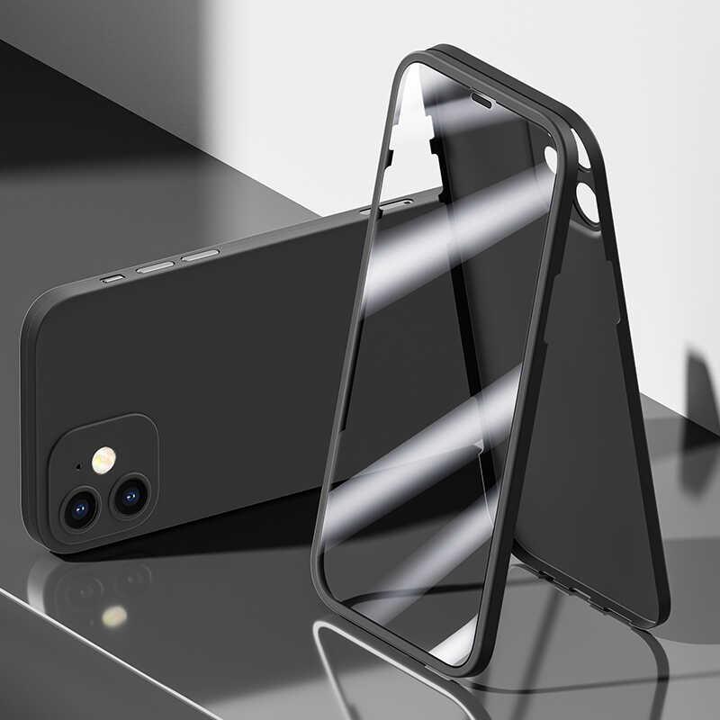 Apple iPhone 12 Kılıf Benks Full Covered 360 Protective Kapak Siyah