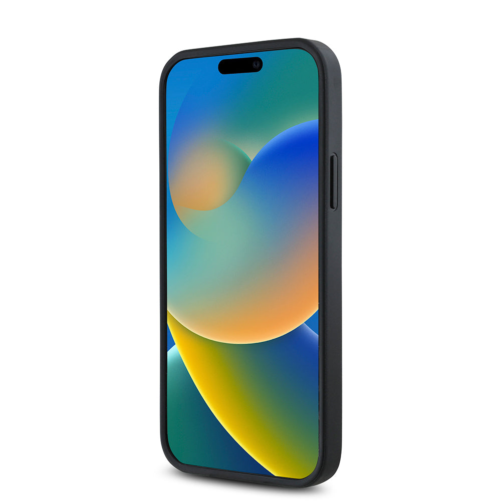 Apple iPhone 12 Kılıf Guess Orjinal Lisanslı Magsafe Şarj Özellikli Gül Baskılı 4G Desenli Yazı Logolu Kapak Siyah