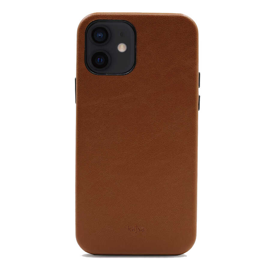 Apple iPhone 12 Kılıf Kajsa Crazy Horse Kapak Kahverengi
