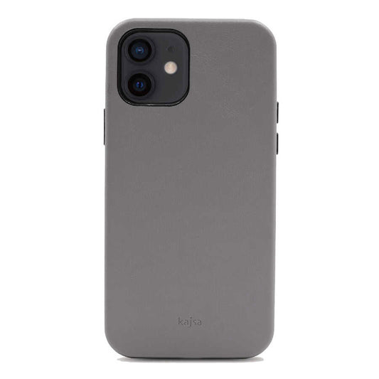 Apple iPhone 12 Kılıf Kajsa Crazy Horse Kapak Gri