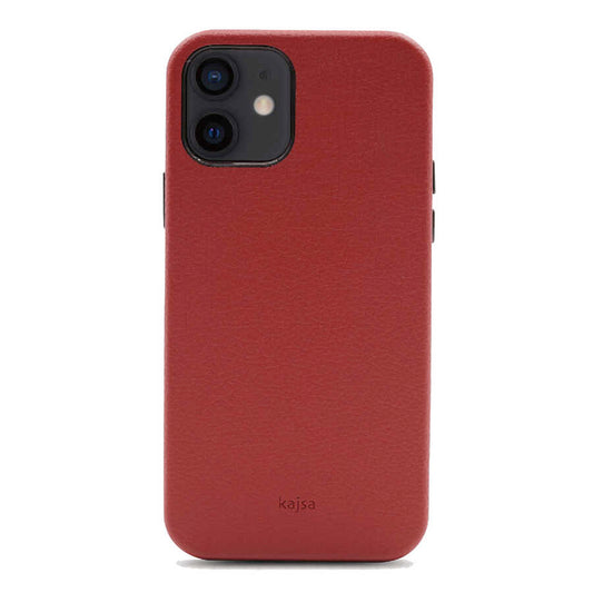 Apple iPhone 12 Kılıf Kajsa Litchi Kapak Kırmızı