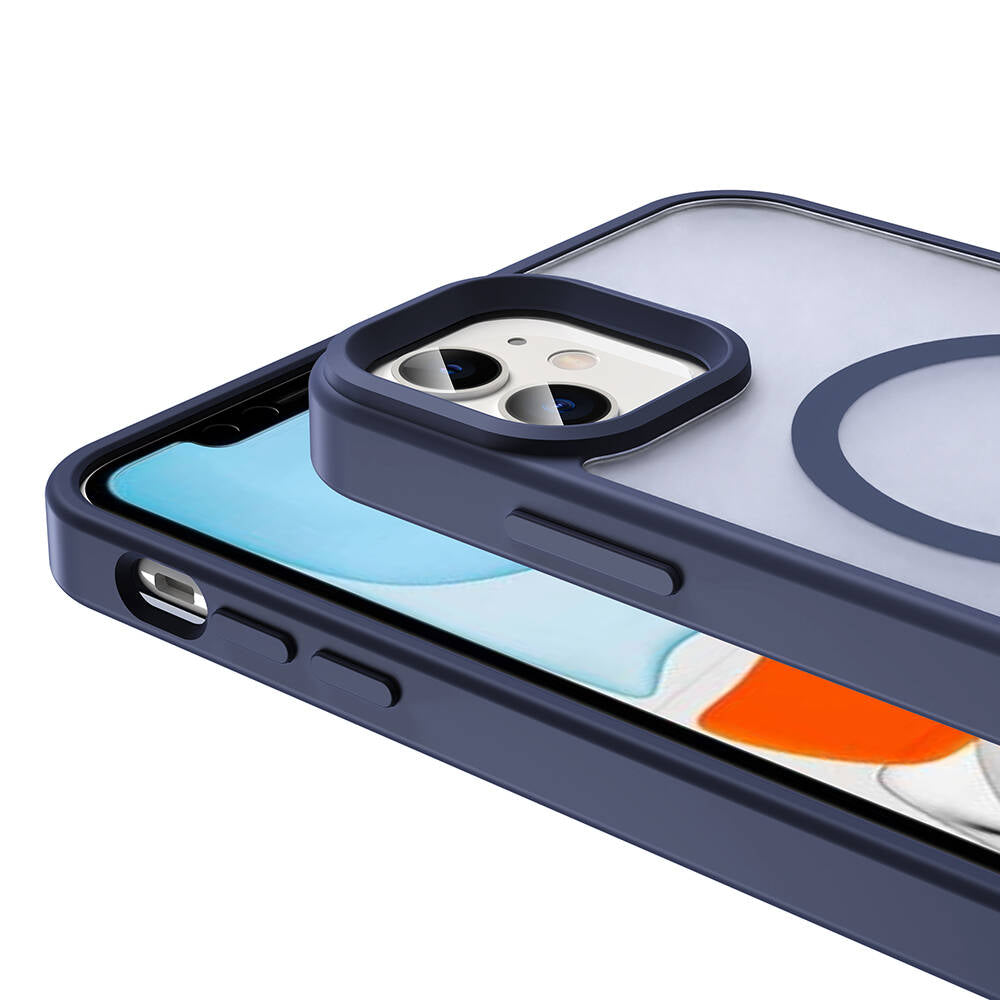 Apple iPhone 12 Kılıf M-safe Şarj Özellikli Mat Arka Yüzey Zore Sio Kapak Lila