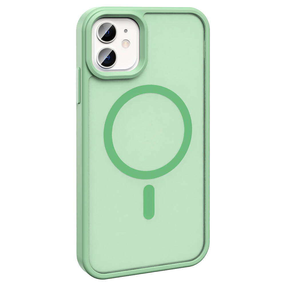 Apple iPhone 12 Kılıf M-safe Şarj Özellikli Mat Arka Yüzey Zore Sio Kapak Siyah