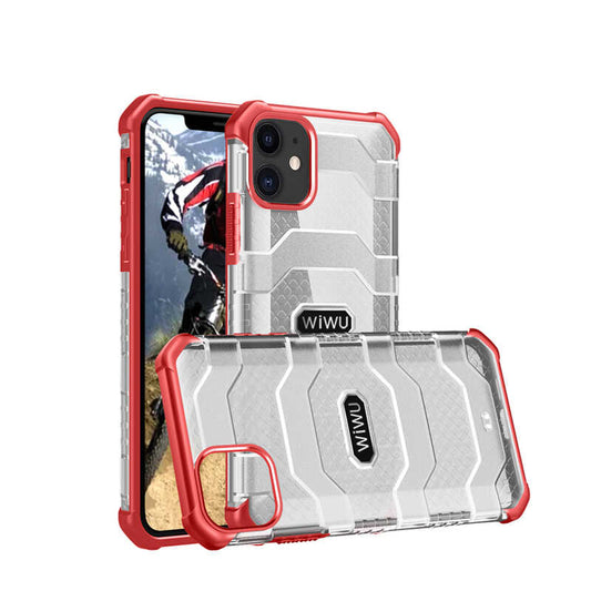 Apple iPhone 12 Kılıf Wiwu Voyager Kapak Kırmızı