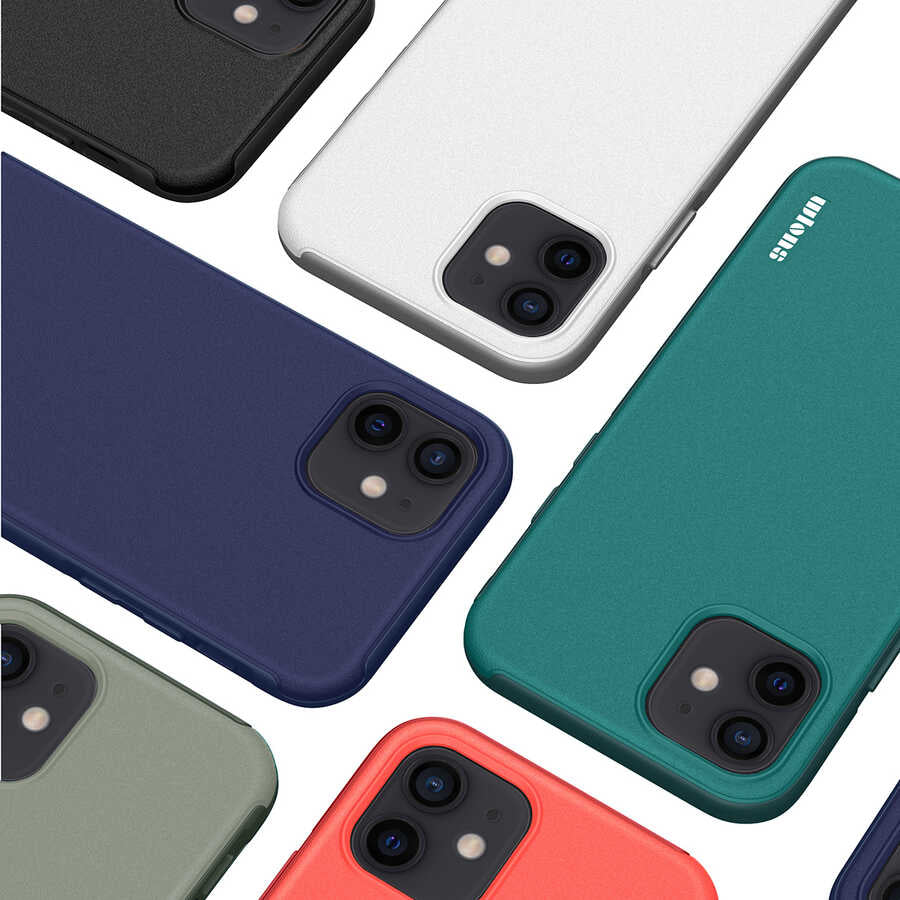 Apple iPhone 12 Kılıf Wlons Hill Kapak Mavi