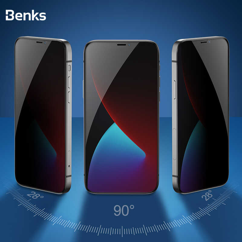 Apple iPhone 12 Mini Benks 0.3mm V Pro Privacy Ekran Koruyucu Siyah